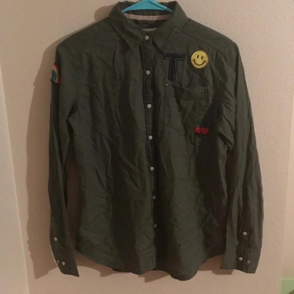 Girls Large Button Down
